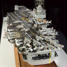 Stern of USS Enterprise Aircraft Carrier Model with jets