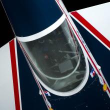 Top view cockpit of Patty Wagstaff's Extra 260