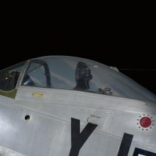 Outside of cockpit of P-51 Mustang aircraft