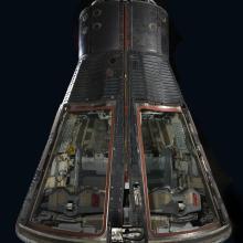 Interior views of the Gemini VII two-man space capsule.