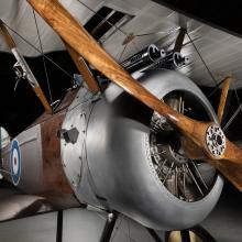 Front-side view of engine on Sopwith F.1 Camel aircraft