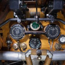 Wooden Sopwith F.1 Camel Instrument Panel with gauges and metal frame