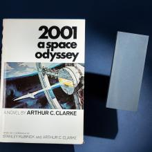 Signed Copy of 2001 A Space Odyssey and 'Monolith' Flown on Space Shuttle in 2001