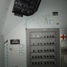 Writing inside the Apollo 11 Command Module