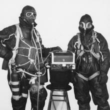 Pilots wearing state of the art in high altitude reconnaissance equipment