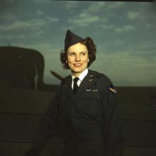 Pilot in Women’s Air Service prior to take-off.