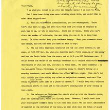 Letter from Simon Bourgin to Frank Frederick Borman II, dated December 13, 1995, discussing what Borman might say during the television broadcast during the Apollo 8 flight. 