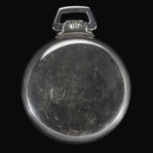 Back of watch with "Lindbergh" etched into the lower left hand side