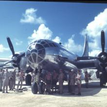 photo of B-29 with air crew in front of it