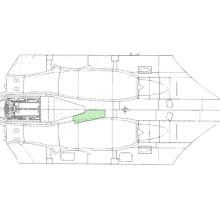 Drawing highlights wood panel section of the top of the aircraft.