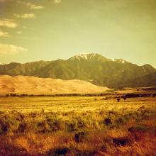 Filtered landscape of the Great Sand Dunes. 