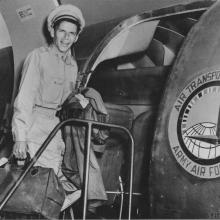 Frank Sinatra climbing onto airliner