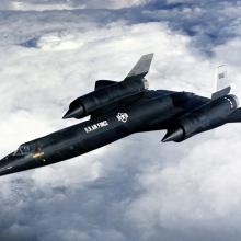 Black A-12 in flight. 