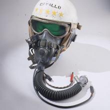 This helmet was made by Stefan A. Cavallo, a test pilot for the National Advisory Committee for Aeronautics (NACA)