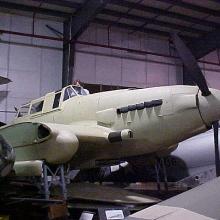 Shot of the aircraft's nose and cockpit while in storage. 