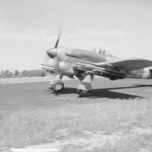 A rocket-equipped Hawker Typhoon IB of Royal Air Force No. 164 Squadron