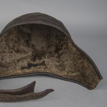 Figure 4: Interior of Anne Morrow Lindbergh’s leather flight helmet. The taupe faux fur completely lines the helmet interior to provide comfort and insulation.