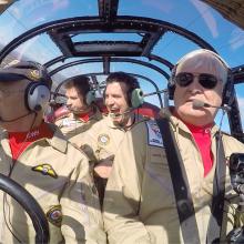 Leon Evans and David Rohrer fly the Canadian Warplane Heritage Museum’s Avro Lancaster