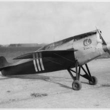 Photo of small black and white airplane