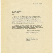 1956 Thank You Letter from Benjamin O. Davis