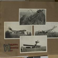 Scrapbook of airplane crash photos