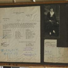 Discharge Papers and portrait of a woman