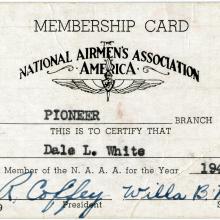 Small membership card.