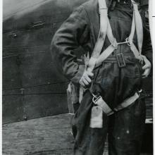 Man in front of an airplane