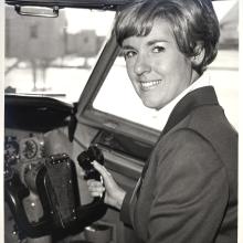 Woman in cockpit