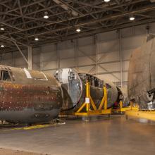 Flak-Bait in restoration hangar