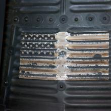 Close up of painted American Flag