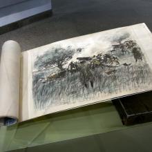 Close-up of a sketch book. 