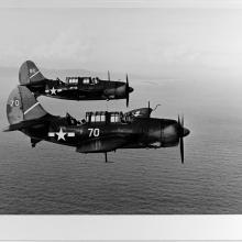 SB2C-1Cs from USS Yorktown circa 1944 (with antenna for the ASB radar)