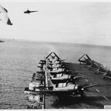 Helldivers of the Aeronavale aboard the French carrier Arromanches