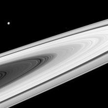 A photo of Saturn's icy rings, taken by NASA's Cassini spacecraft on April 2, 2016.