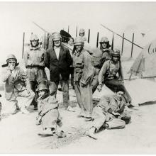 Group of students in front of an airplane