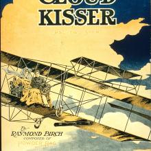 Sheet music cover featuring a biplane. 