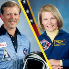 NASA Astronauts Rhea Seddon and Robert “Hoot” Gibson. 