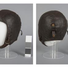 Anne Morrow Lindbergh Flight Helmet, After Treatment.