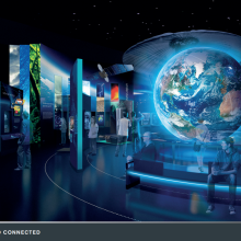 Artistic rendering of a future exhibition about the connections of the world in the modern age.