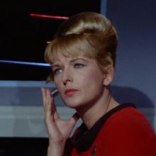 Lieutenant Palmer, played by Elizabeth Rogers, in Star Trek: The Original Series (1966).