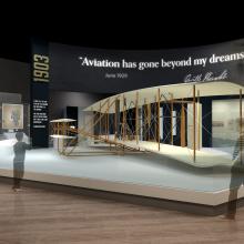 Artist rendering of an upcoming exhibition about the Wright brothers.