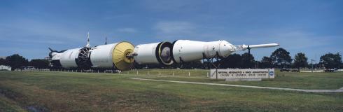 Saturn V Rocket Booster on Display at NASA JSC