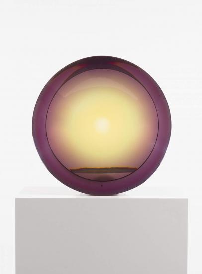 A purple glass sphere.