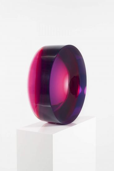 A magenta purple glass sphere.