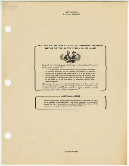 "The publication may be used by personnel rendering service to the United States or its Allies" pronounces this manual page.