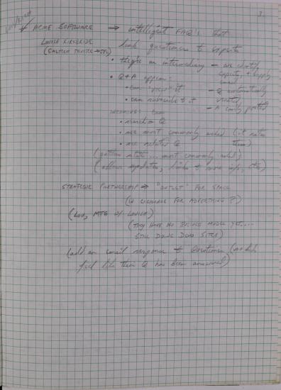 Handwriting in pencil on graph paper