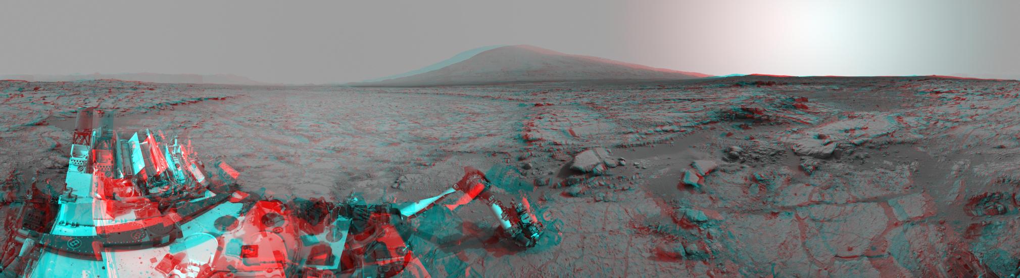 Anaglyph of Mars’ Mount Sharp