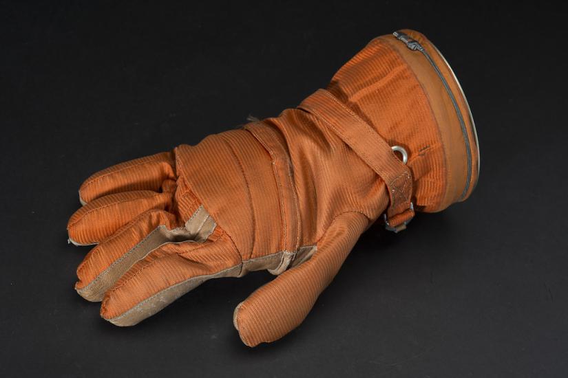 An orange glove.