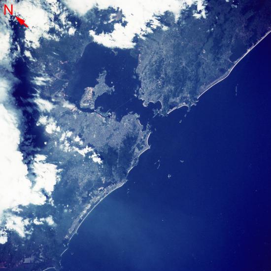 Aerial image of the coast of Brazil. 